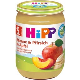 Bio Babygläschen Fruchtbrei Banane & Pfirsich in Apfel - 190 g