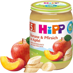 Bio Babygläschen Fruchtbrei Banane & Pfirsich in Apfel - 190 g