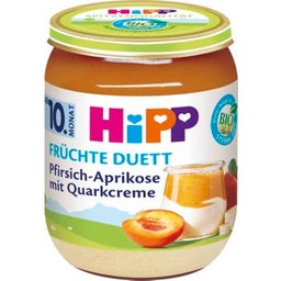 Bio Früchte-Duett Pfirsich-Aprikose mit Quarkcreme - 160 g