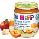 Bio Früchte-Duett Pfirsich-Aprikose mit Quarkcreme - 160 g