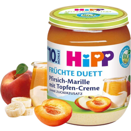 Bio Früchte-Duett Pfirsich-Aprikose mit Quarkcreme - 160 g