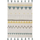 Baumwoll-Teppich Azteca Natural Vintage Blue