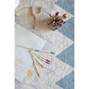 Baumwoll-Teppich Azteca Natural Vintage Blue