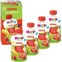 Bio Vorteilspack HiPPiS Erdbeere Banane in Apfel - 400 g