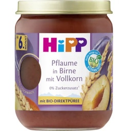 Bio Babygläschen Pflaume in Birne mit Vollkorn - 160 g
