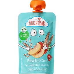 FruchtBar Bio Quetschie Pfirsich-3-Korn - 100 g