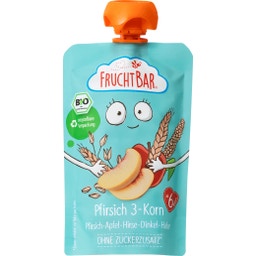 FruchtBar Bio Quetschie Pfirsich-3-Korn - 100 g