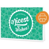 "Nicest Wishes" Gutschein zum Selberdrucken