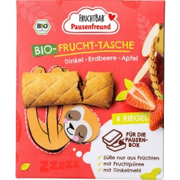 FruchtBar Bio Pausenfreund Frucht-Tasche - Dinkel Erdbeere Apfel