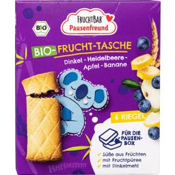 FruchtBar Bio Pausenfreund Frucht-Tasche - Dinkel Heidelbeere Apfel Banane