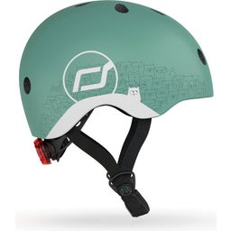 Scoot and Ride Helm Reflective XXS  - reflective forest