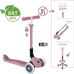 Globber Scooter Junior Foldable Lights Eco - beere