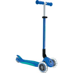 Globber Scooter Primo Foldable Plus Lights - dunkelblau-türkis