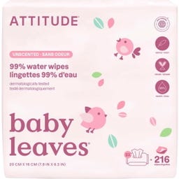 ATTITUDE baby leaves 99% Water Wipes - 216 Stk