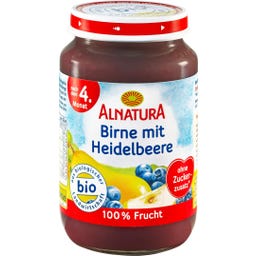 Alnatura Bio Babygläschen Birne mit Heidelbeere - 190 g