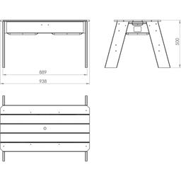 Aksent Sand- & Wassertisch mit Sonnenschirm & Gartenwerkzeugen - 1 Stk