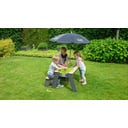 Aksent Sand-, Wasser- & Picknicktisch (1 Bank) mit Sonnenschirm & Gartenwerkzeugen - 1 Set
