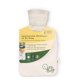 Naturkautschuk-Wärmflasche 0,6l mit Bio-Bezug - 1 Stk