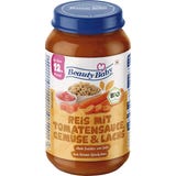Bio Reis mit Tomatensauce, Gem&uuml;se & Lachs