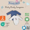 Beauty Baby Body langarm 2er Pack blau|weiß - 62-68