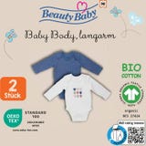 Beauty Baby Body langarm 2er Pack blau|wei&szlig;