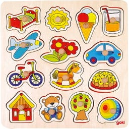 Goki Steckpuzzle Schaukelpferd, Ball, ... - 1 Stk