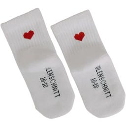 Eulenschnitt Babysocken Herz rot - 1 Paar