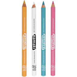 Namaki Set of 4 Face Painting Slim Pencils - Gelb/Weiß/Türkis/Rosa