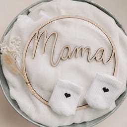 Eulenschnitt Babysocken Herz schwarz - 1 Paar