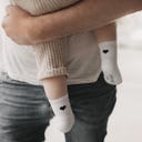 Eulenschnitt Babysocken Herz schwarz - 1 Paar