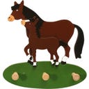 Weizenkorn Garderobe Pony Tobi mit Fohlen