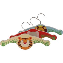 Weizenkorn Kleiderbügel-Set, Löwe, Elefant, Tiger - 1 Set
