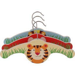 Weizenkorn Kleiderbügel-Set, Löwe, Elefant, Tiger - 1 Set