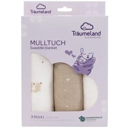 Träumeland Mulltücher im 3er-Set - beige