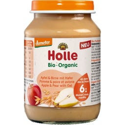 Bio Babygläschen Apfel & Birne mit Haferflocken - 190 g