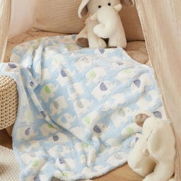 bieco Kuscheldecke Elefanten blau - 1 Stk
