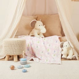 bieco Kuscheldecke Elefanten rosa - 1 Stk