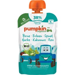 Bio Quetschie 'Birne, Erbsen, Spinat, Gurke, Kokosnuss, Reis' - 100 g