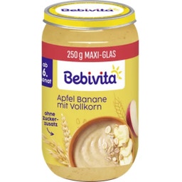 Bio Babygläschen Apfel Banane mit Vollkorn - 250 g