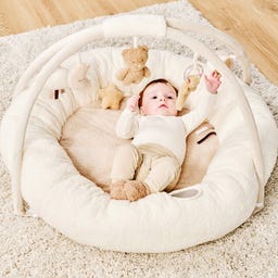 Nattou Teddy Spielkissen ecru mit Bogen - 1 Stk