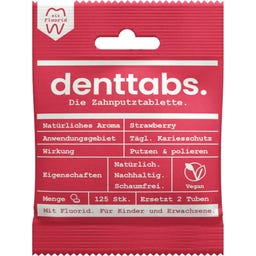 Denttabs Zahnputztabletten Strawberry mit Fluorid - 125 Stk