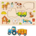 Goki Steckpuzzle Traktor mit Anhängern  57468 - 1 Stk