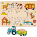 Goki Steckpuzzle Traktor mit Anhängern  57468 - 1 Stk