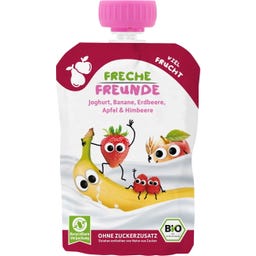 Organic Squeeze Pouch: Yoghurt, Banana, Strawberry, Apple & Raspberry - 100 g