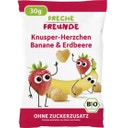 Bio Knusper-Herzchen Banane & Erdbeere, 30 g