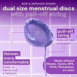 Disco Mestruale Riutilizzabile con Cordino di Rimozione - Viola