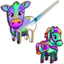 Create N Colour Animali della Fattoria - Mucca e Cavallo - 1 pz.