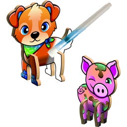 Create N Colour Animali della Fattoria - Cane e Maiale - 1 pz.