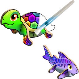 Animali Marini - Tartaruga Marina e Squalo - 1 pz.