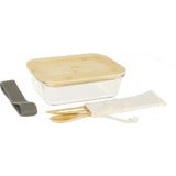 Lunchbox recht. flach mit Besteck 1l - 3tlg